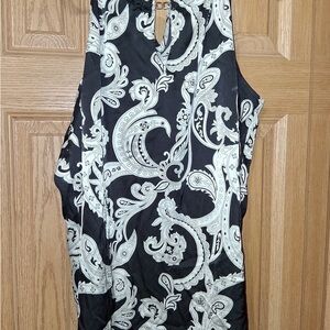 Chic Black and White Paisley Mini Dress
